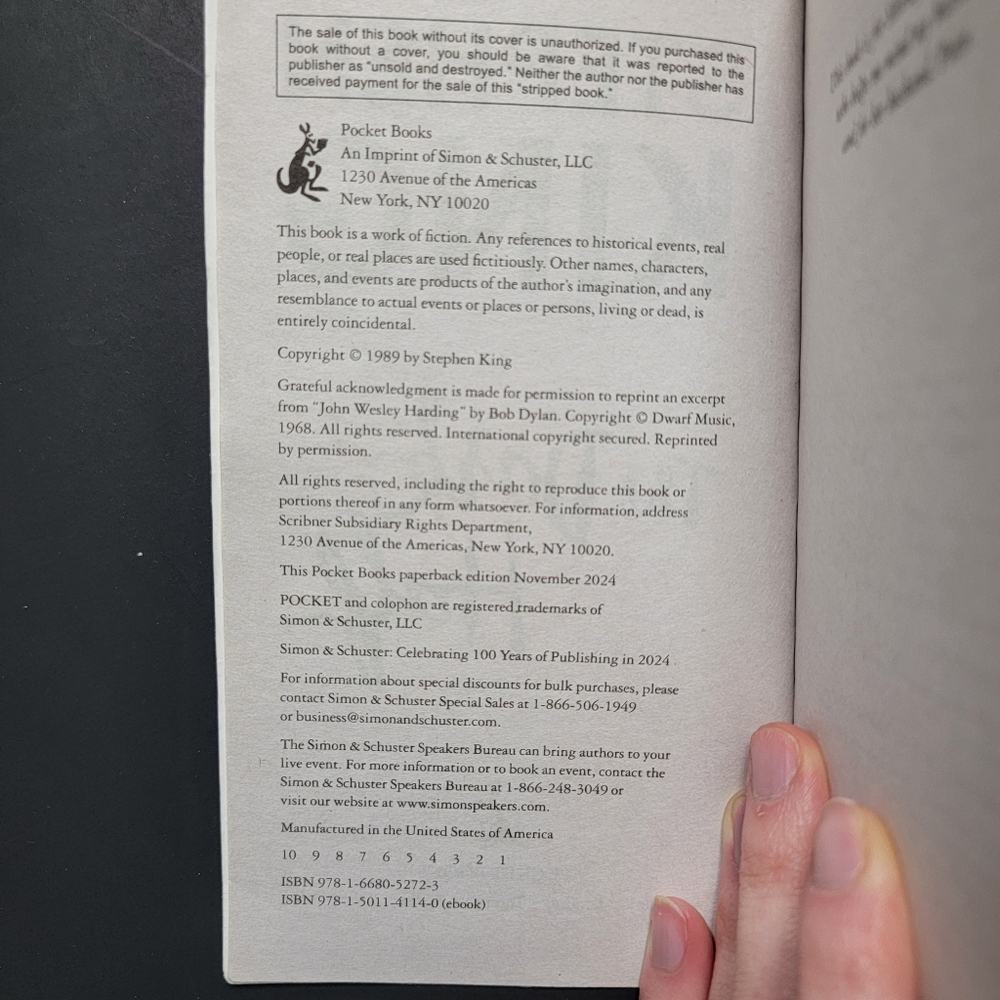 Stephen King 'The Dark Half' Book - Picture 4 of 4